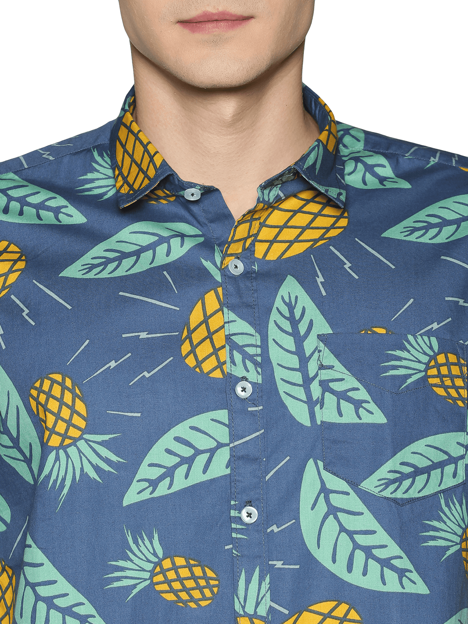 Blue Pineapple Printed Shirt - Tusok