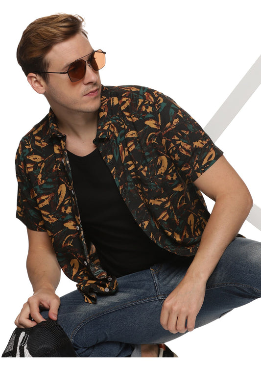 Cacao Brown Printed Shirt - Tusok