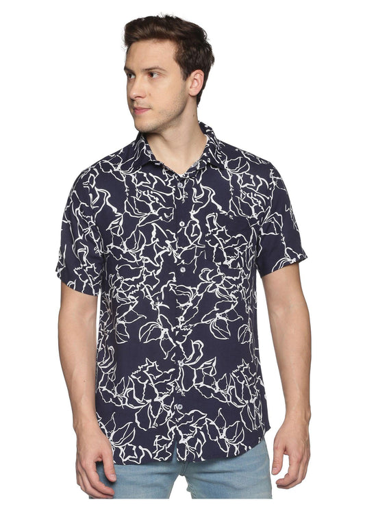 Blue Velvet Printed Shirt - Tusok