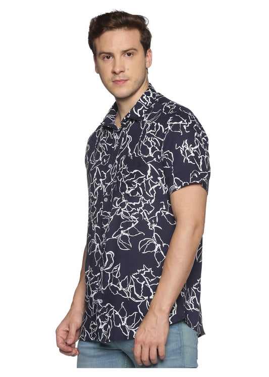 Blue Velvet Printed Shirt - Tusok