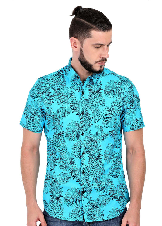 Goa Hawaiian Blue Fruit Pineapple Shirt (3)