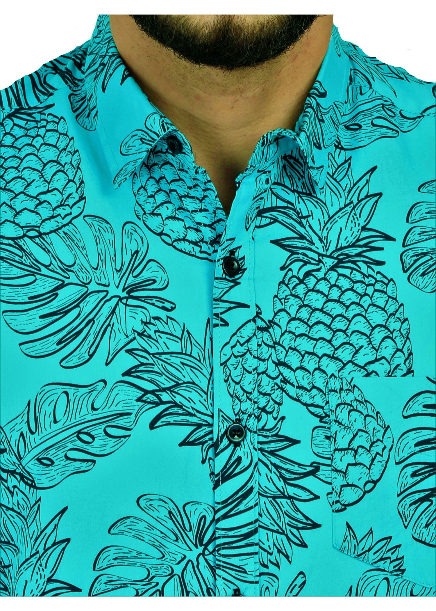 Goa Hawaiian Blue Fruit Pineapple Shirt (3)