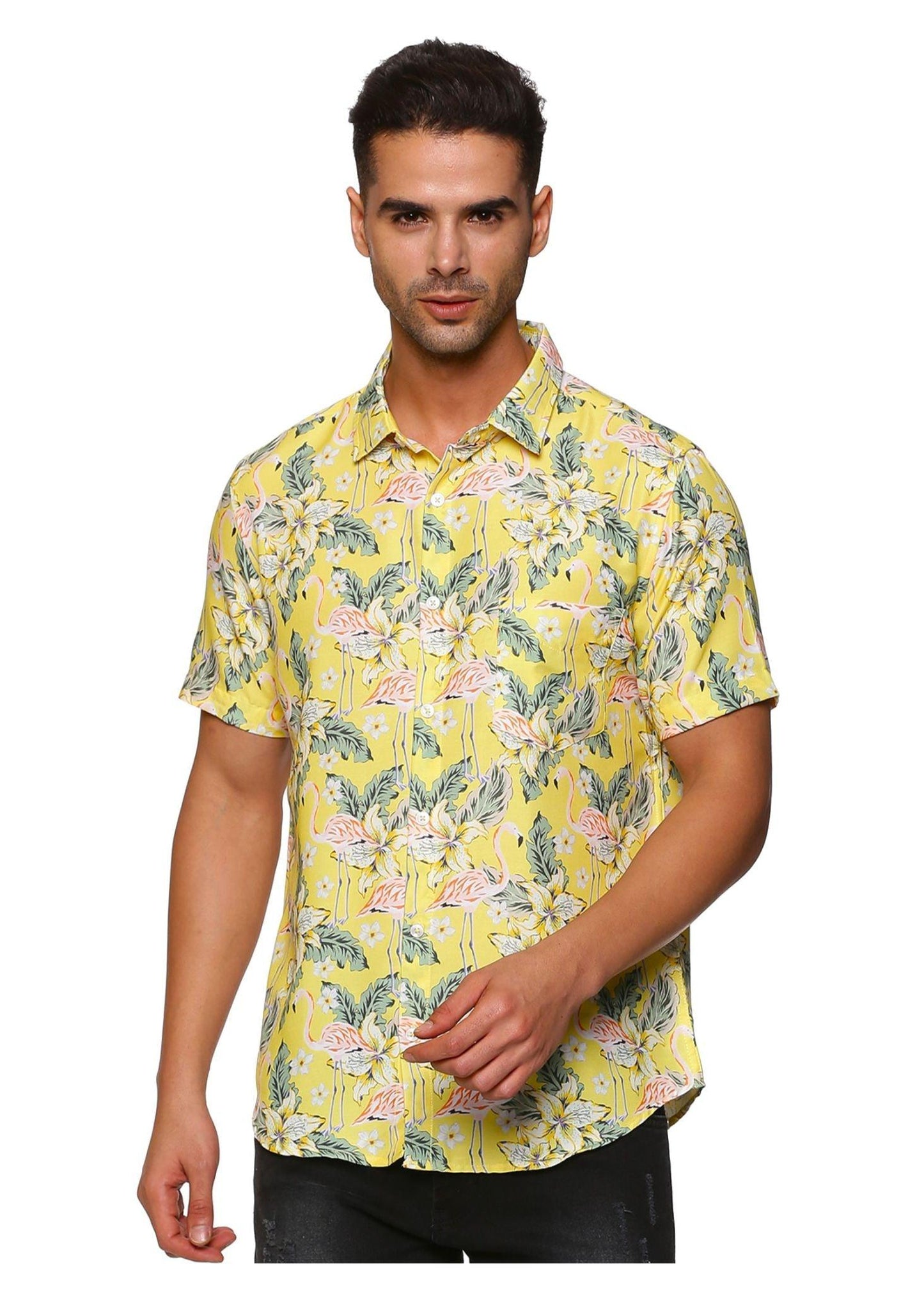 Yellow Flamingo Men Shirt - Tusok