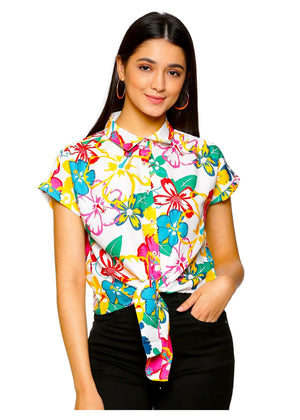 Tutti Frutti Front Knot Women Shirt