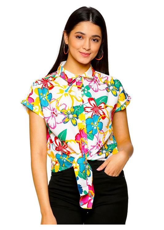 Tutti Frutti Front Knot Women Shirt - Tusok
