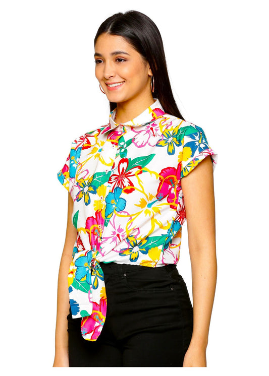 Tutti Frutti Front Knot Women Shirt - Tusok