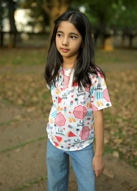 Hello Summer Kids Tshirt - Tusok