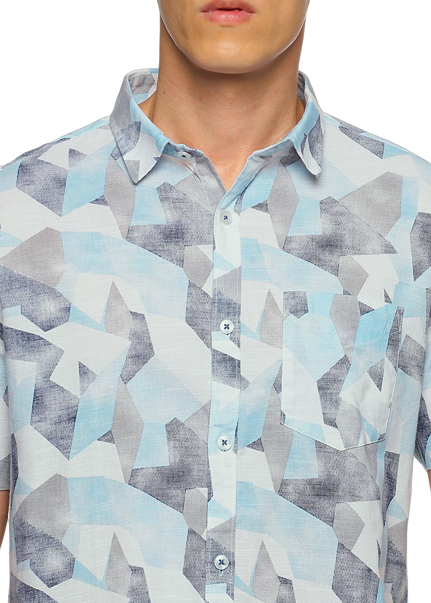 Blue Maze Printed Shirt - Tusok
