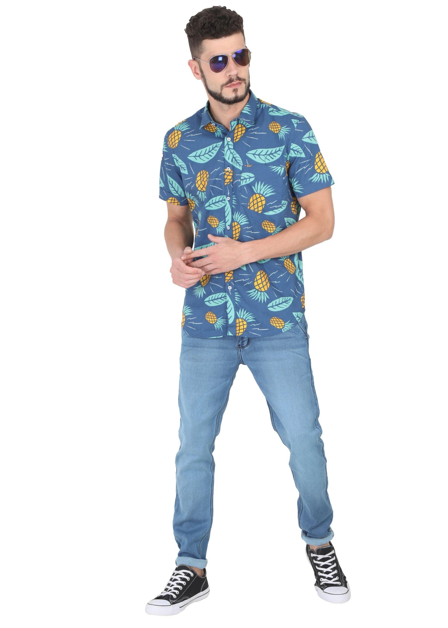 Tusok-blue-pineappleFeatured Shirt, Vacation-Printed Shirtimage-Blue Pineapple (6)