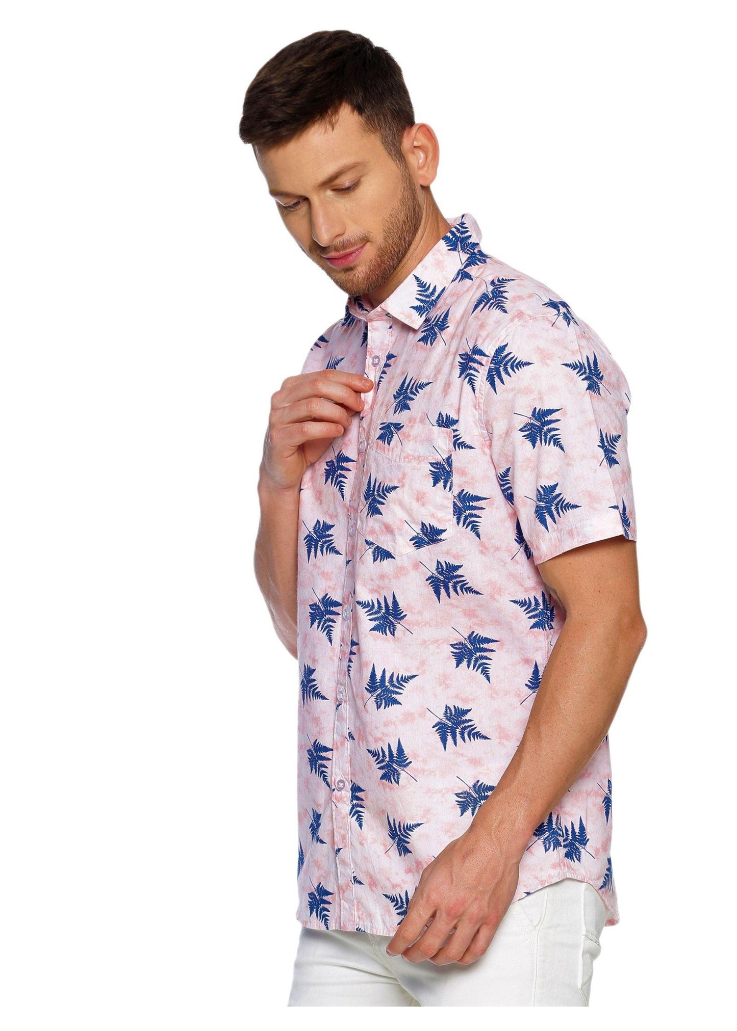 Tusok-leafy-pink-blueVacation-Printed Shirtimage-Pink Aloha (2)