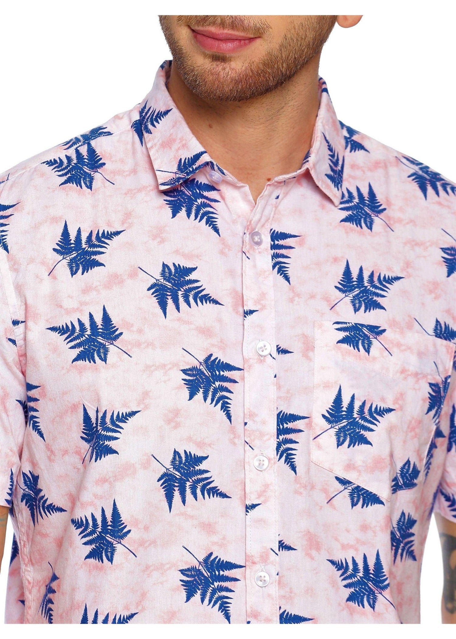 Tusok-leafy-pink-blueVacation-Printed Shirtimage-Pink Aloha (5)