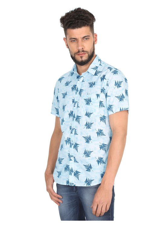 Tusok-leafy-sky-blueVacation-Printed Shirtimage-Firozi Leaf (2)