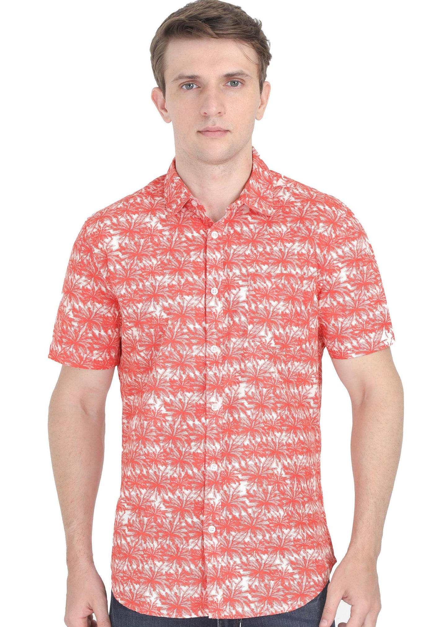 Tusok-orange-palmVacation-Printed Shirtimage-Orange Palm (1)