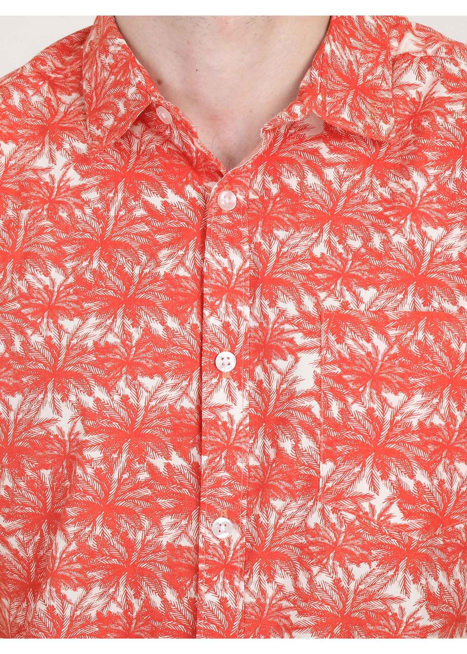 Tusok-orange-palmVacation-Printed Shirtimage-Orange Palm (2)