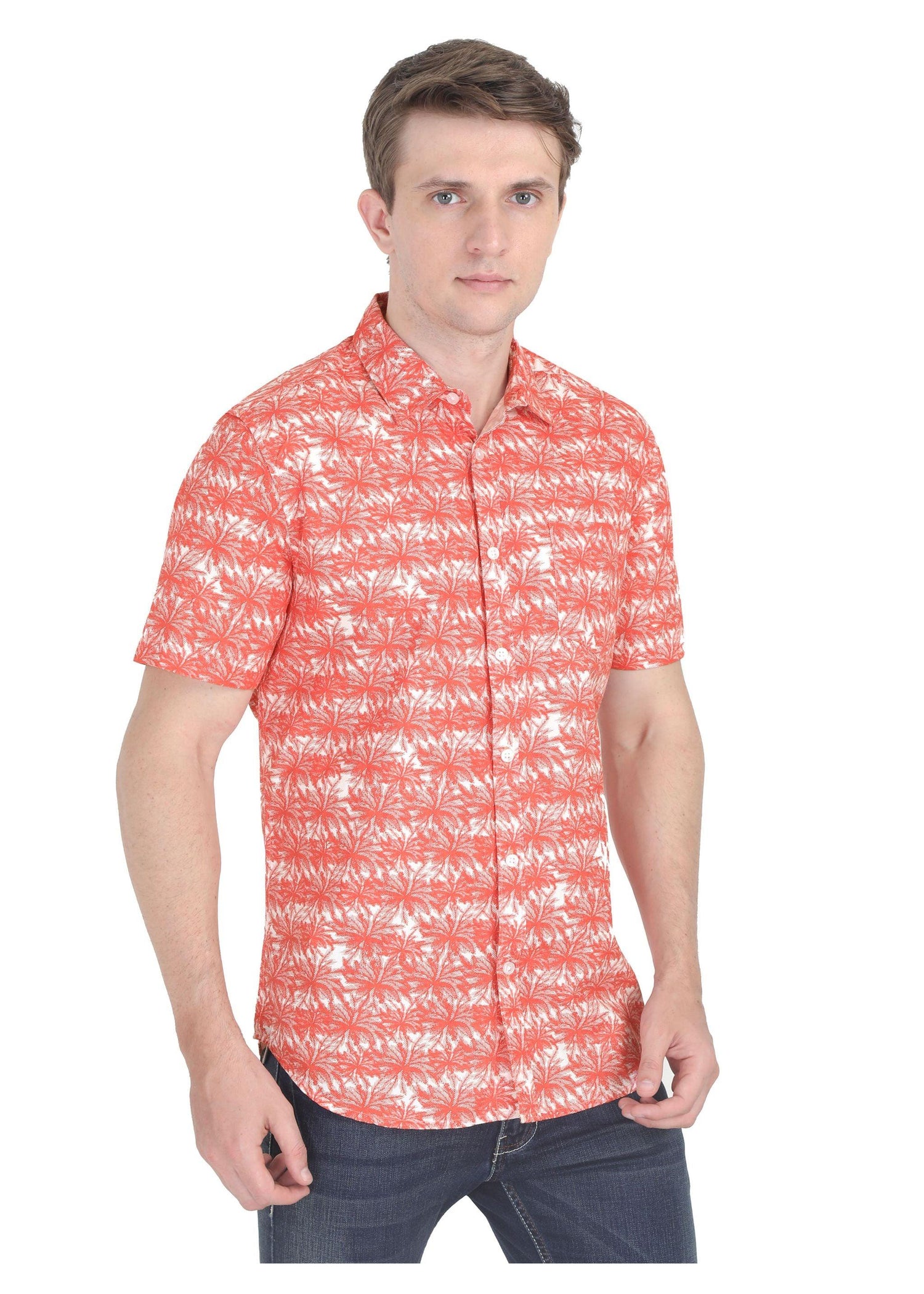 Tusok-orange-palmVacation-Printed Shirtimage-Orange Palm (6)