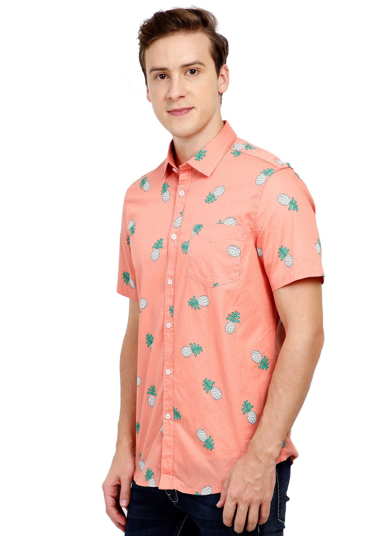 Tusok-pink-pineappleFeatured Shirt, Vacation-Printed Shirtimage-Peach Pineapple (2)