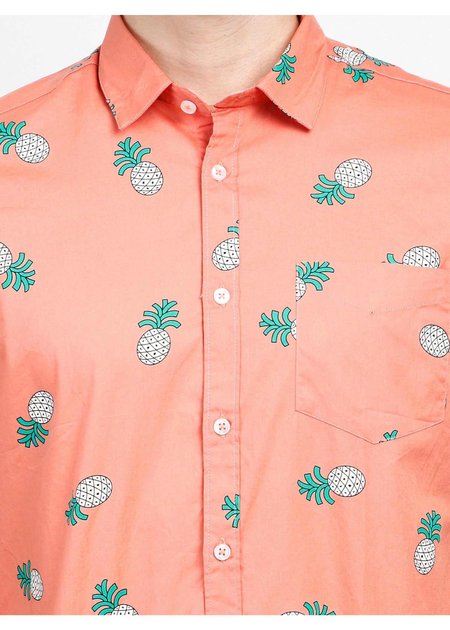 Tusok-pink-pineappleFeatured Shirt, Vacation-Printed Shirtimage-Peach Pineapple (4)
