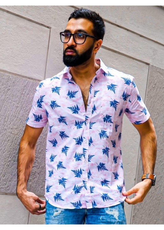 Tusok-leafy-pink-blueVacation-Printed Shirtimage-Pink Aloha (1)